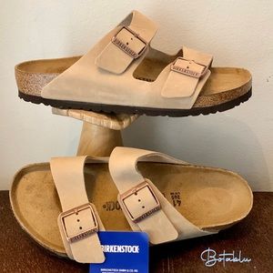 BIRKENSTOCK New! Arizona Oiled Leather Tan Sandals Size 41